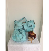 Short Handle Handmade Bag - Ocean Blue