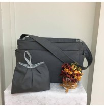 Short Handle Handmade Bag - Grey
