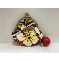 Handmade Coin Bag  Comes With Metal Clip - Floral