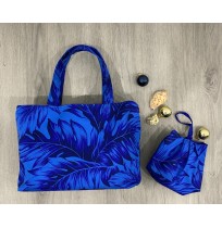 Short Handle Handmade Bag - Blue