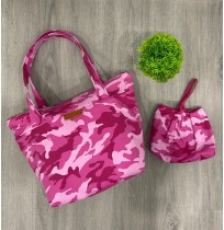 Handmade Camouflage Shoulder Bag - Pink 
